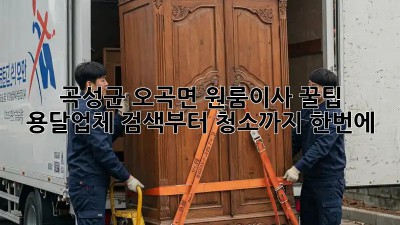 곡성군 오곡면 원룸이사 꿀팁🍯 용달업체 검색부터 청소까지 한번에! ✨