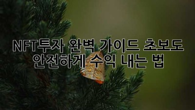 NFT투자💰 완벽 가이드: 초보도 안전하게 수익 내는 법!